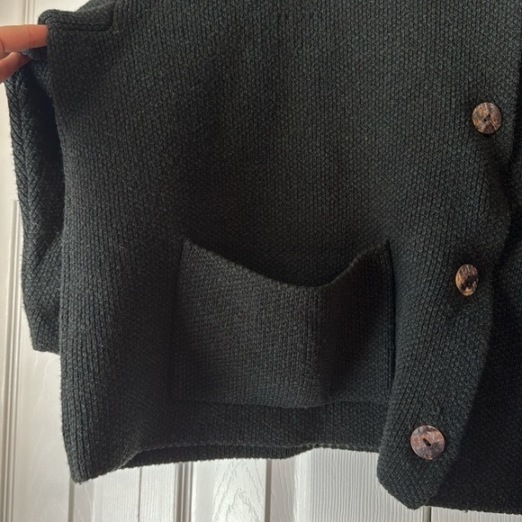 Vintage Margaret O'Leary Wool Blend Boxy Knit Oversized Cardigan in Black - Picture 8 of 13